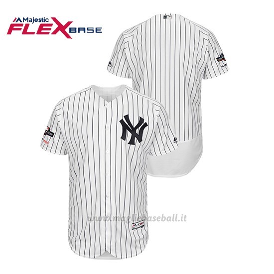 Maglia Baseball Uomo New Y Ork Yankees 2019 Postseason Flex Base Bianco